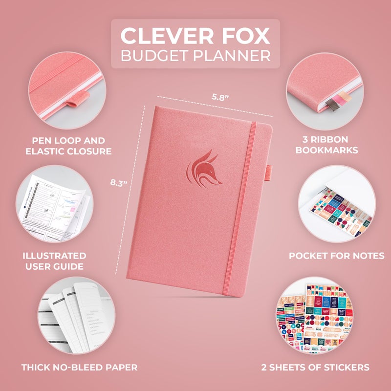 Clever Fox Budget Planner - Expense Tracker Notebook. Monthly Budgeting Organizer, Finance Logbook & Accounts Book, Bill Tracker, A5 (Light Pink) - Image 2